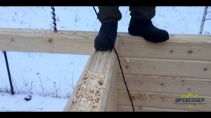 Зашкантовка венцов бруса между собой нагелями СК "ДРЕВСЕВЕР"