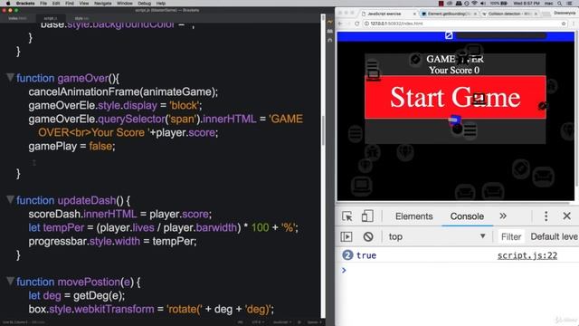 25  Game Over Function JavaScript