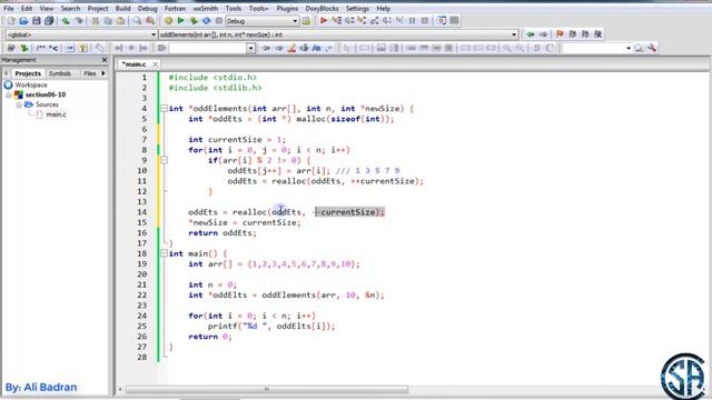 C Programming Exercise   Return Odd Numbers In an Array using realloc   Must Watch   English