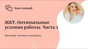 ЖКТ. Оптимальные условия работы. Часть 1.