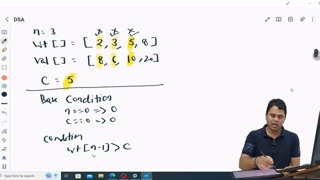 DP(Python): EP-10: 0/1 Knapsack Problem | Dynamic Programming Tutorial in Hindi