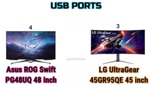 Asus ROG Swift PG48UQ 48 inch   LG UltraGear 45GR95QE 45 inch OLED Gaming Monitor Comparison.