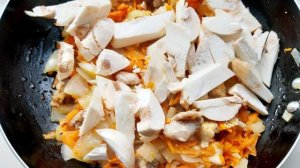 Рис с шампиньонами и курицей