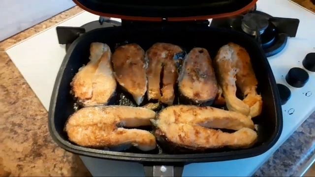 Рыбный стейк/Double grill pan- Двойная сковорода/Fishstake,  Quickdinner/Быстрый ужин