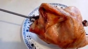 Курица-гриль. Как получилась на вертеле в духовке.