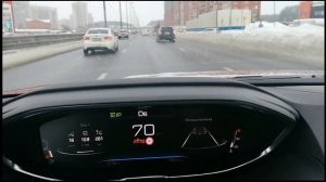 Работа системы удержания авто в полосе Peugeot 3008 (2G)