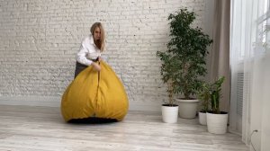 Кресло мешок ХХХл Горчица велюр.