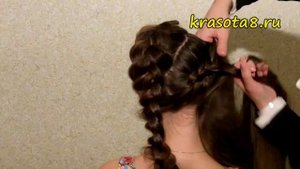 Цветок на основе Французской косы