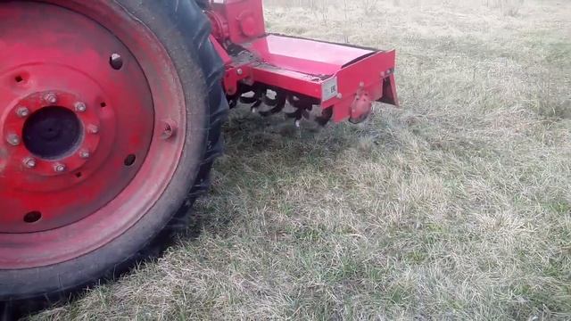 Фрезерование целины после люцерны китайской почвофрезой 1GQN200 трактором ЛтЗ Т-40АМ