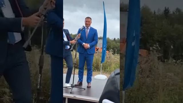 Вертера. Выступление главы Республики Карелия, А. О. Парфенчикова, на мероприятии при закладке камн