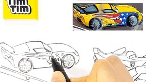 How-to-draw CARS 2 Italy Crash Scene . Drawing and Coloring Pages | Tim Tim TV