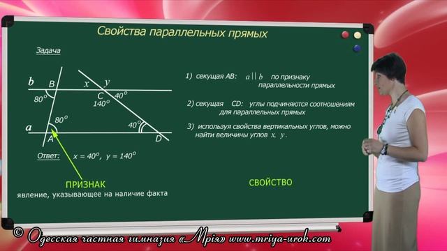 Свойства параллельных прямых
