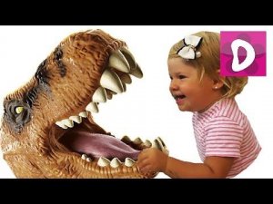 ✿ Играем с Тираннозавр Рекс Динозавр Перчатка Страшно Jurassic World Chomping Dino Tyrannosaurus Rex