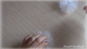 Пушистые "снежки" из фатина\Быстро и просто\Канзаши