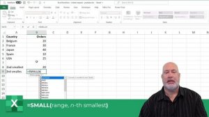 Excel SMALL function | Find second, third, n-th smallest number | Excel One Minute Quick Reference