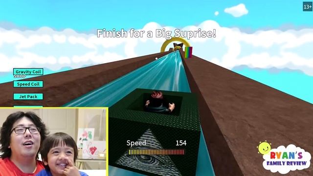 Ryan and Daddy Game Night! Let's Play Roblox Box Slide down with Ryan's Family Review! смотреть онлайн