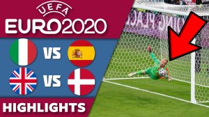 Евро 2020 ВСЕ ГОЛЫ Полуфиналов | Италия Испания | Англия Дания