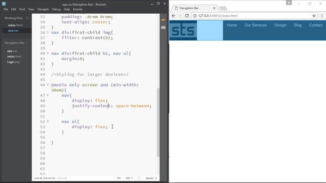 Simple Responsive Navigation Menu Bar with Logo on Left Using HTML5 and CSS3 Flexbox - Tutorial