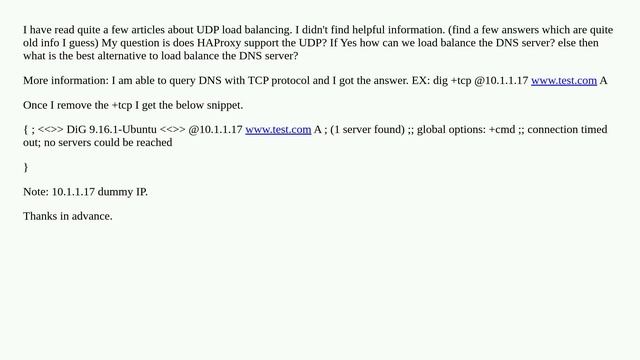 Load Balancing DNS Servers UDP on HAProxy смотреть онлайн