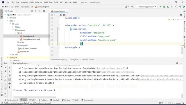 How to column rename in lequibase xml using spring boot | Java Programming смотреть онлайн