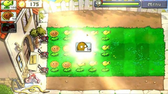 Прохожу первые 5 уровней в игре Plant vs Zombies!!!!!!!