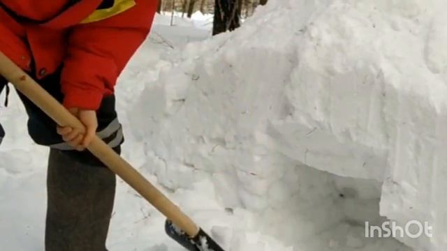 Как построить убежище в зимнем лесу для ночёвки!?#путешествиезасилой #жизньвприроде #выходные
