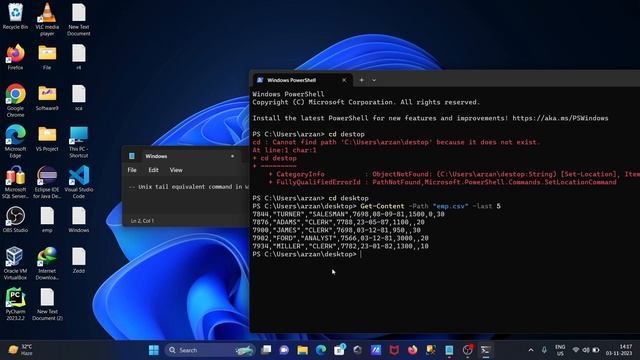 Unix tail command equivalent in Powershell