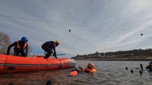 Тренировки туристов-водников, спасработы на воде. ТВТ на гребном канале в Нижнем Новгороде.