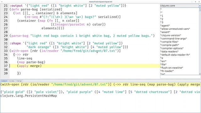 Advent of Code 2020 Day 7 Handy Haversacks in Clojure (recursion) смотреть онлайн