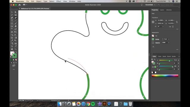 Adobe Illustrator Базовый Курс | Рождественский Пряня Используя Curvature Tool | Иллютрация - Урок