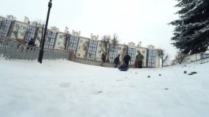 Пинск. Снежные горки на площади Ленина в Пинске.