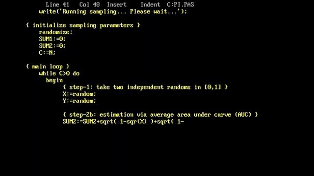 asmr coding PI value estimation in Pascal #asmr #coding #programming #notalking #pascal