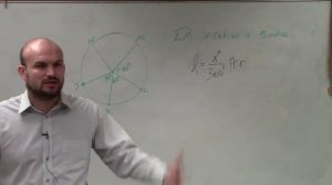 Given the radius of a circle find the length of an arc