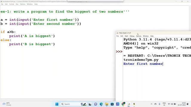 Flow control statements in python programming | Full stack Python Course for Beginners | Python dem