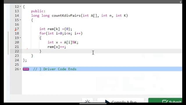 Count Pairs in Array Divisible by K || Gfg || POTD