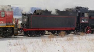 Паровоз Л-4514 с туристическим поездом "Жигулёвский экспресс" на перегоне Задельная - Канал