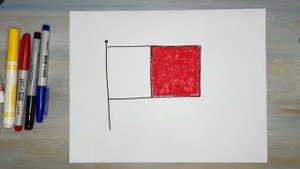 Как нарисовать флаг Мальты. Рисование для детей.
