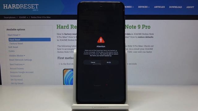 Factory Reset XIAOMI Redmi Note 9 Pro – Wipe Data / Restore Defaults