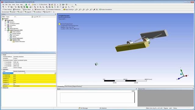 ANSYS Explicit Dynamics: Springs, Remote Displacement, and Parallel Processing