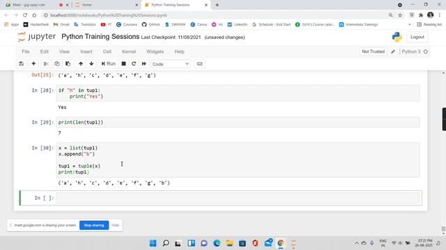 Python Training Program Session 13  (Part 1) || Advanced Built-in Data Types || Tuples