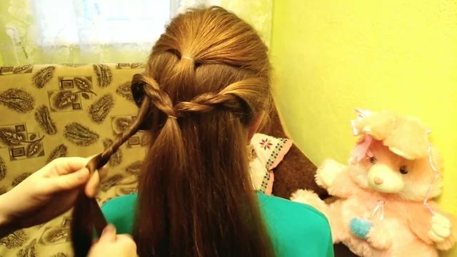 Прическа с жгутов/Прическа на каждый день/ Легкая присеска/ Прическа на торжество