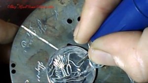 Медальон из монеты.Гравировка на монете,бормашиной..