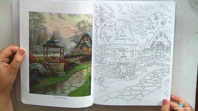 Amazing coloring book 'Tomas Kinkade' designs for inspiration / Flip-through смотреть онлайн