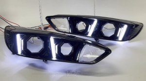 Комплект для установки линз в фары Ford Focus III 2014 2019 Черные