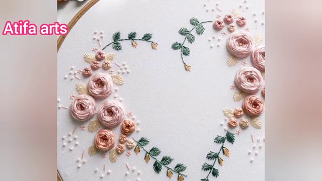 बहुत ही प्यारा तकिया का डिज़ाइन//Heart shape embroidery For Pillows