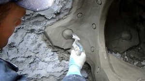 как сделать  кузнечные ЗАКЛЁПКИ из  раствора . камень декоративный из  арт  бетона.