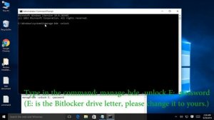 unlock bitlocker drive from command prompt without recovery key