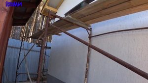 Нанесение штукатурки Короед на террасе из газоблока.#асаррет