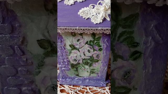 Чайный домик с букетом роз в стиле шебби-шик (декупаж) смотреть онлайн