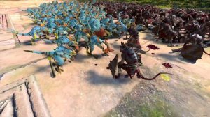 Matched Combat MOD Saurus eating peasant - Total War Warhammer 3